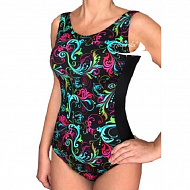 Купальник Ниночка сплошной 018-19 цветной/черный.